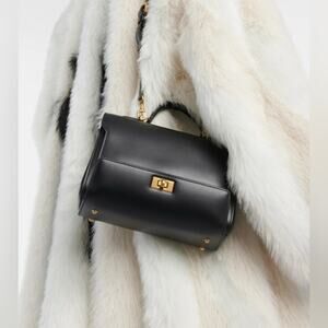 Balenciaga Small Money Bag Top Handle and Adjustable Crossbody Black Leather